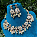 Amoliya Jewels Polki Kundan Pearl And Beads Meenakari Choker Necklace Set
