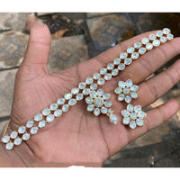 Amoliya Jewels Luxury Polki Kundan Stone Pearl And Beads Choker Necklace Set