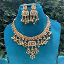 Amoliya Jewels Designer Pota Stone And Beads Necklace Set