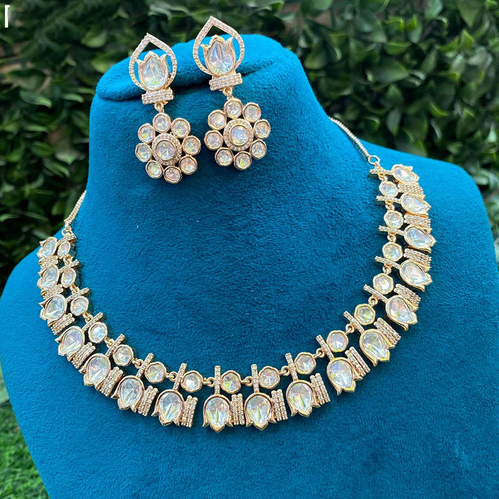 Amoliya Jewels Royal Polki Kundan Stone Necklace Set