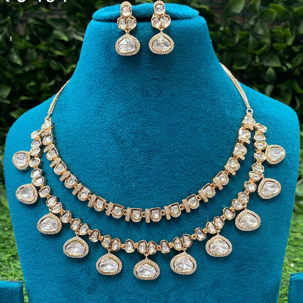 Amoliya Jewels Royal Polki Kundan Stone Necklace Set