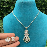 Amoliya Jewels Polki Kundan Stone Chain Pendant Set