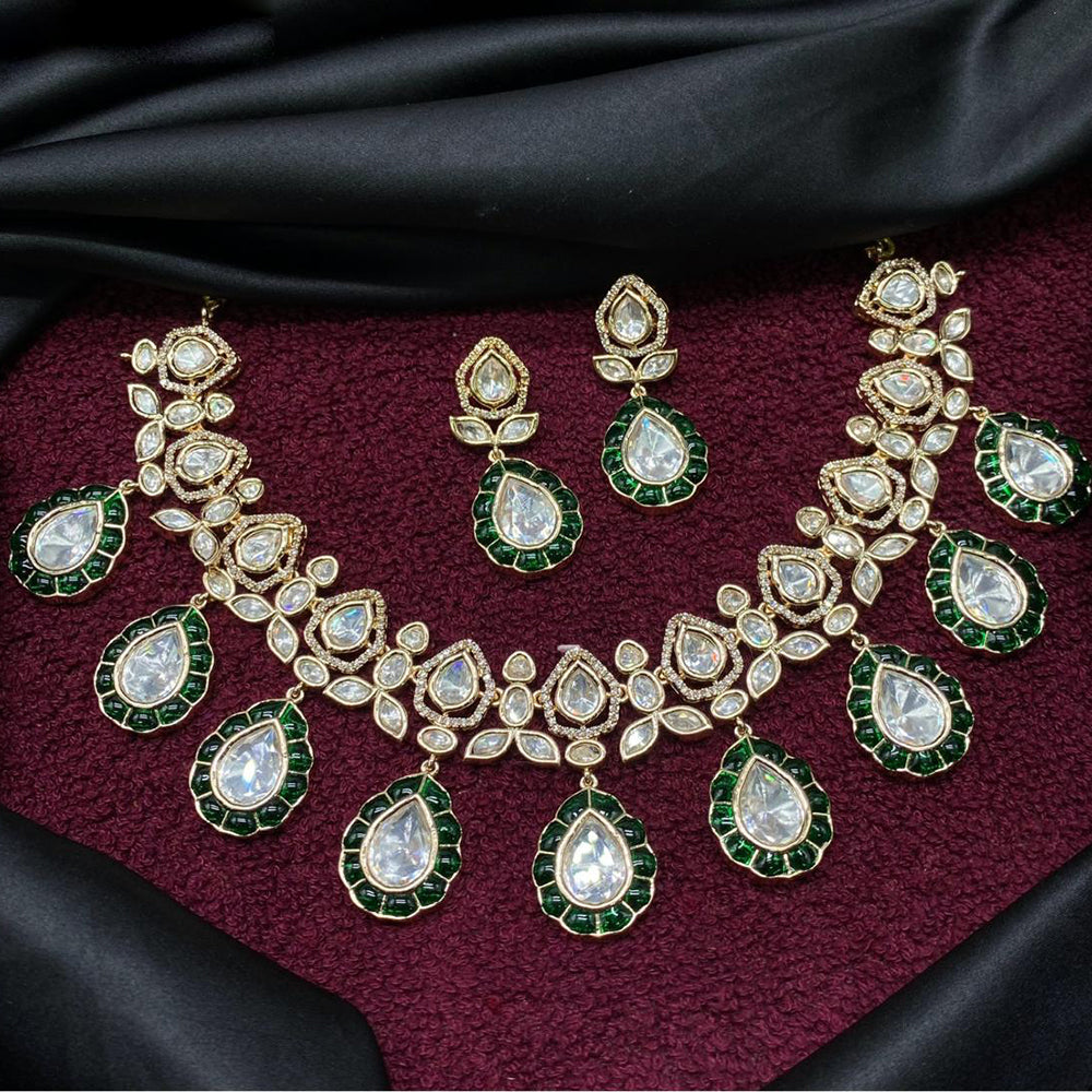 Amoliya Jewels Polki Kundan Stone Choker Necklace Set