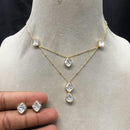 Amoliya Jewels Beautiful Crystal Stone Necklace Set