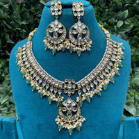 Amoliya Jewels Beautiful Polki Kundan Stone And Beads Necklace Set