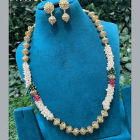 Amoliya Jewels Royal Look Pearl Long Necklace Set