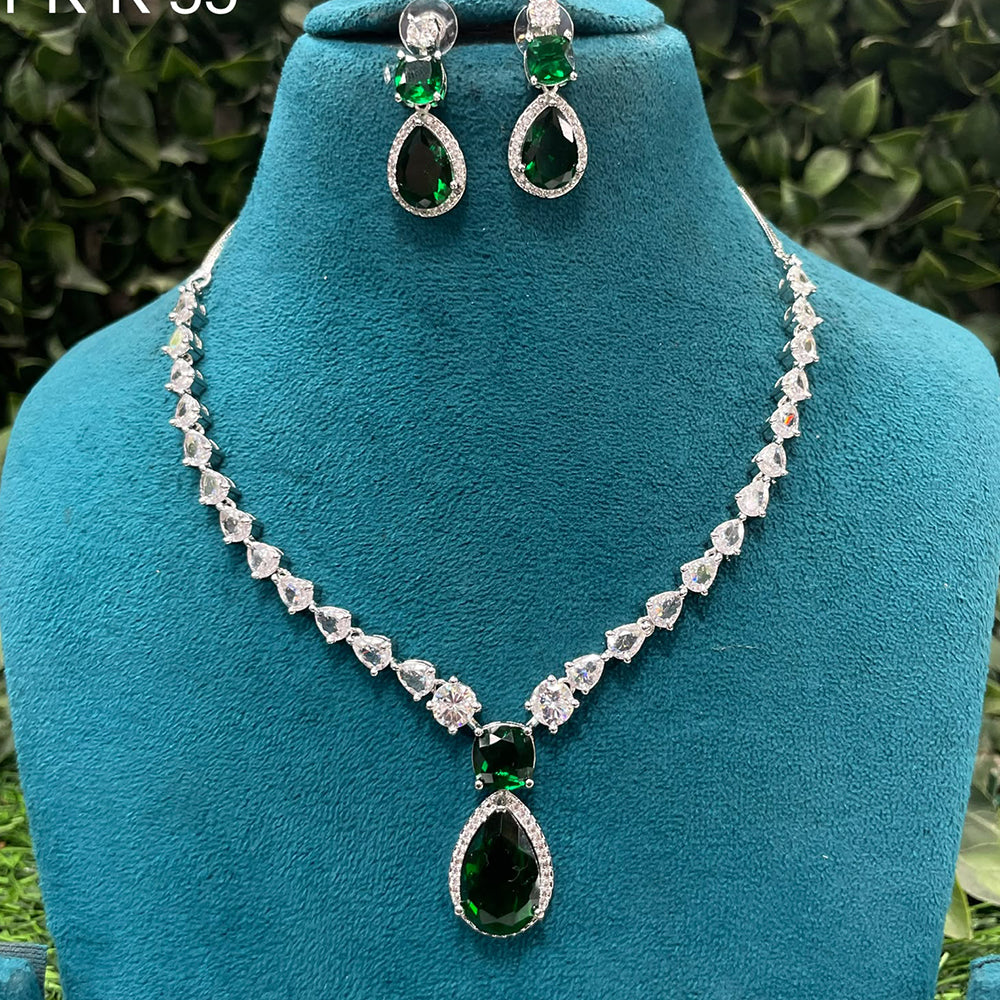 Amoliya Jewels Designer American Diamond Necklace Set