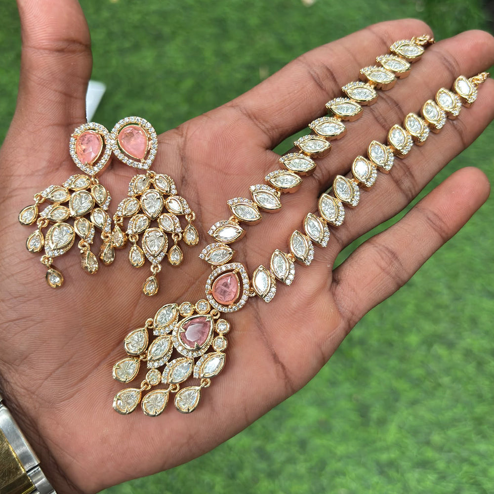 Amoliya Jewels Designer Ethnic Polki Kundan Stone Neckalce Set