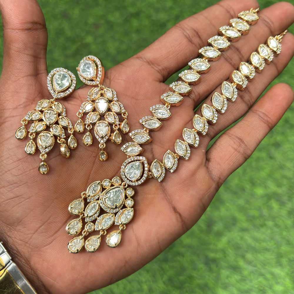 Amoliya Jewels Designer Ethnic Polki Kundan Stone Neckalce Set