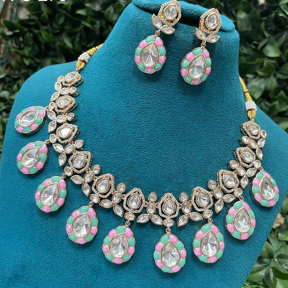Amoliya Jewels Designer Ethnic Polki Kundan Stone Neckalce Set