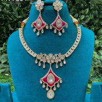 Amoliya Jewels Designer Ethnic Polki Kundan Stone Neckalce Set