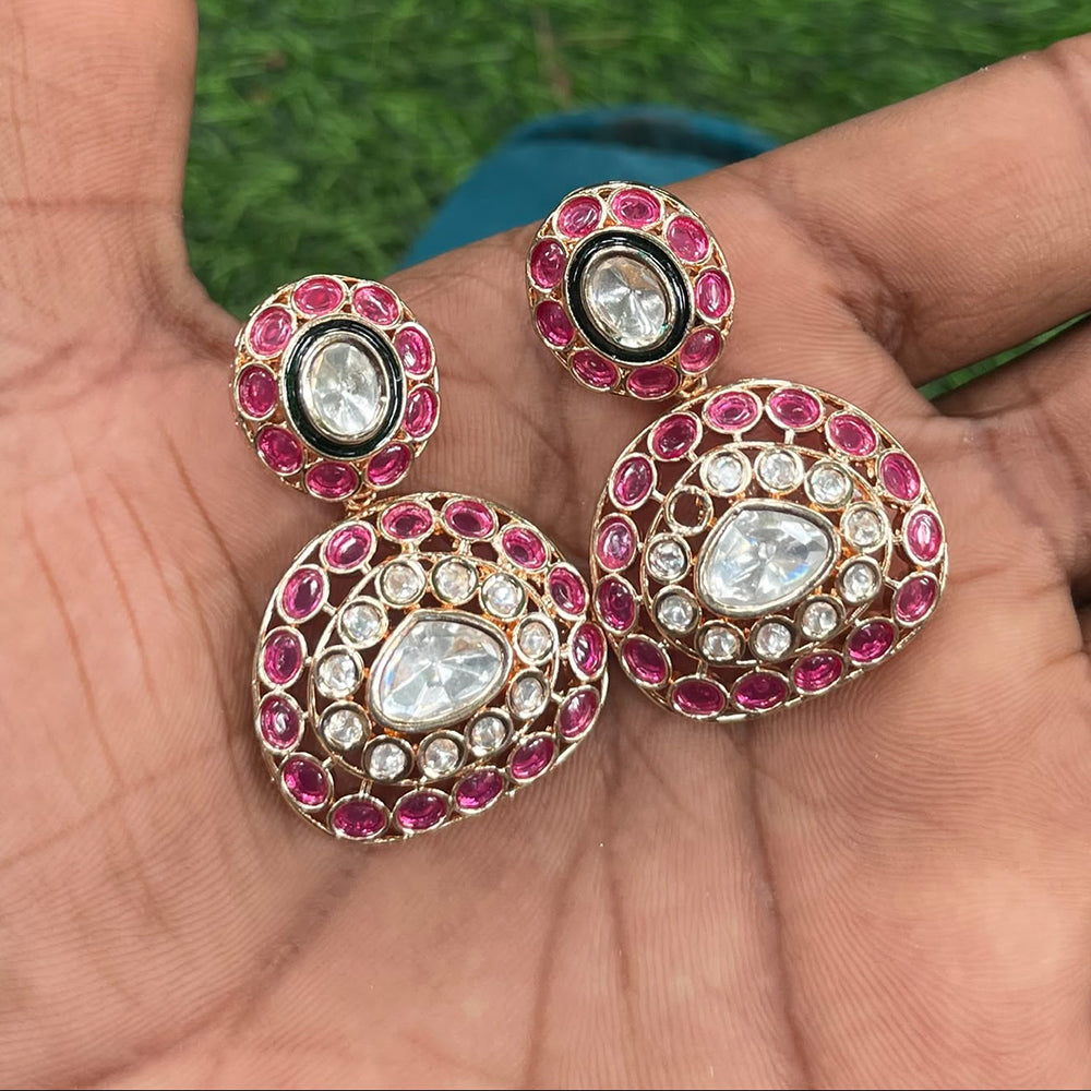 Amoliya Jewels Royal Polki Kundan Stone Designer Dangler Earrings