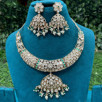 Amoliya Jewels Royal Polki Kundan Stone And Pearl Necklace Set