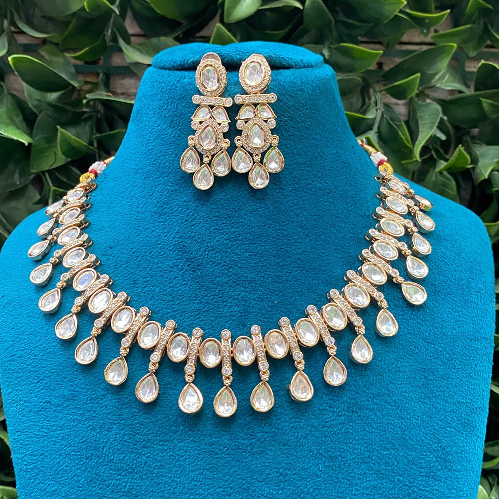 Amoliya Jewels Royal Polki Kundan Stone Necklace Set