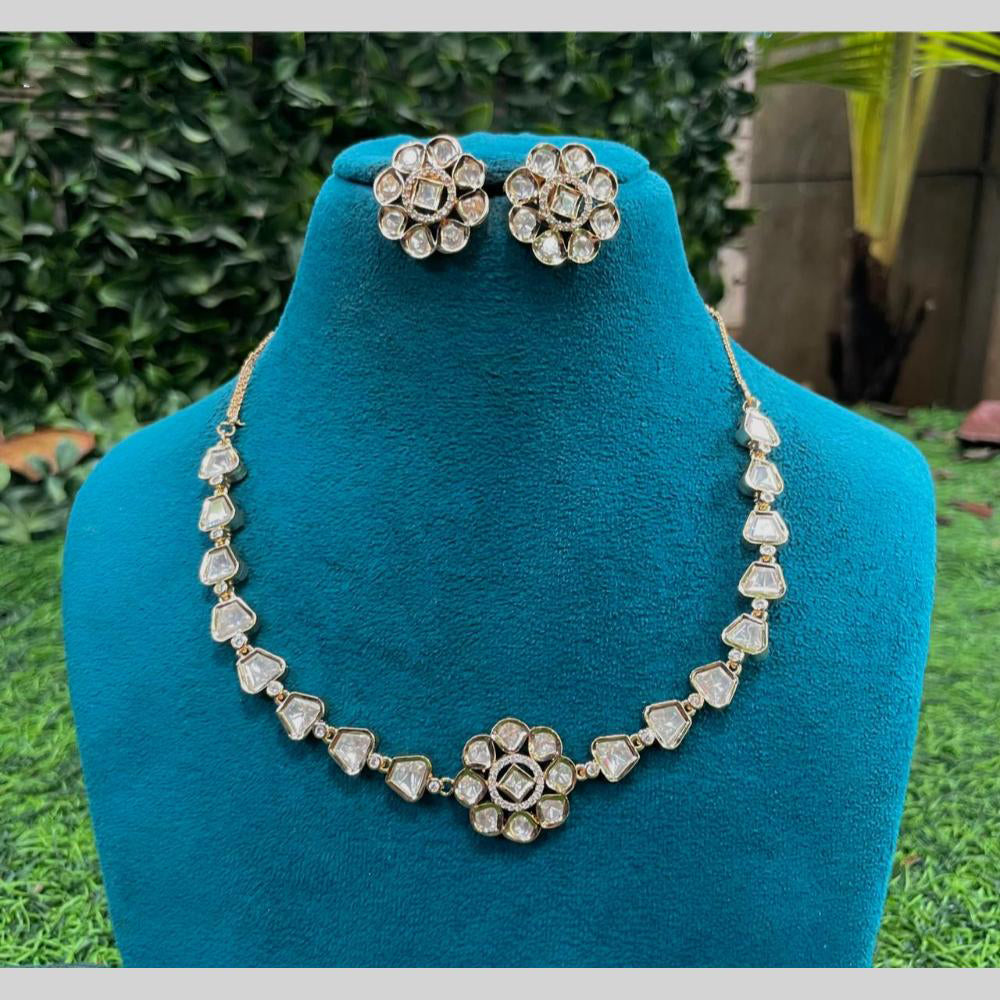Amoliya Jewels Royal Polki Kundan Stone Necklace Set