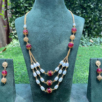 Amoliya Jewels Stylish Beaded Necklace Jewellery Set
