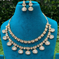 Amoliya Jewels Royal Polki Kundan Stone Necklace Set