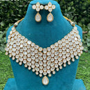 Amoliya Jewels Royal Polki Kundan Stone Heavy Bridal Necklace Set