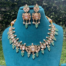 Amoliya Jewels Party Wear Polki Kundan Stone And Beads Necklace Set 