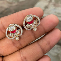 Amoliya Jewels Designer Polki Kundan Stone Studs Earrings