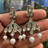 Amoliya Jewels Elegant Polki Kundan Stone Ethnic And Dangler Earrings