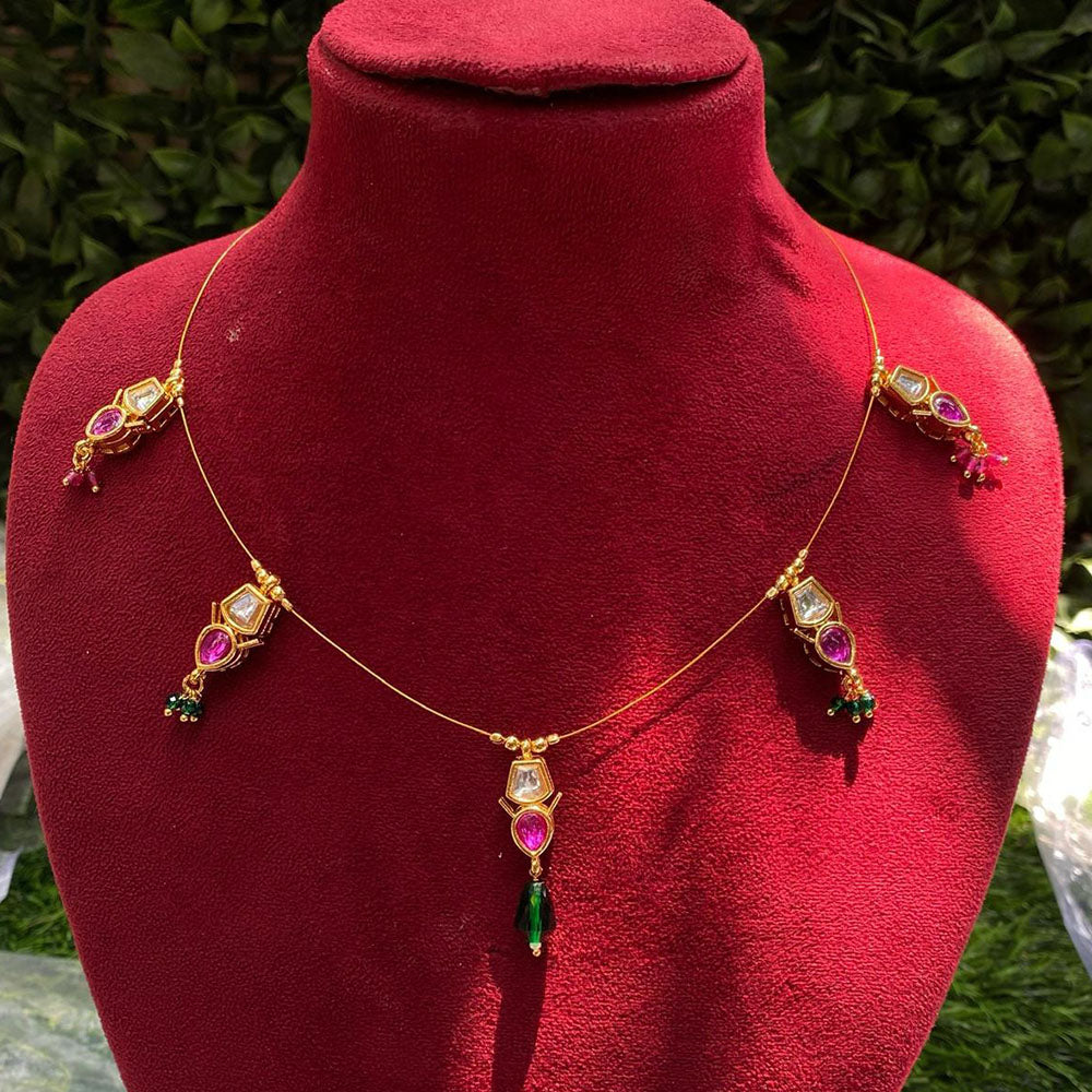 Amoliya Jewels Designer Pota Stone And Beads Necklace