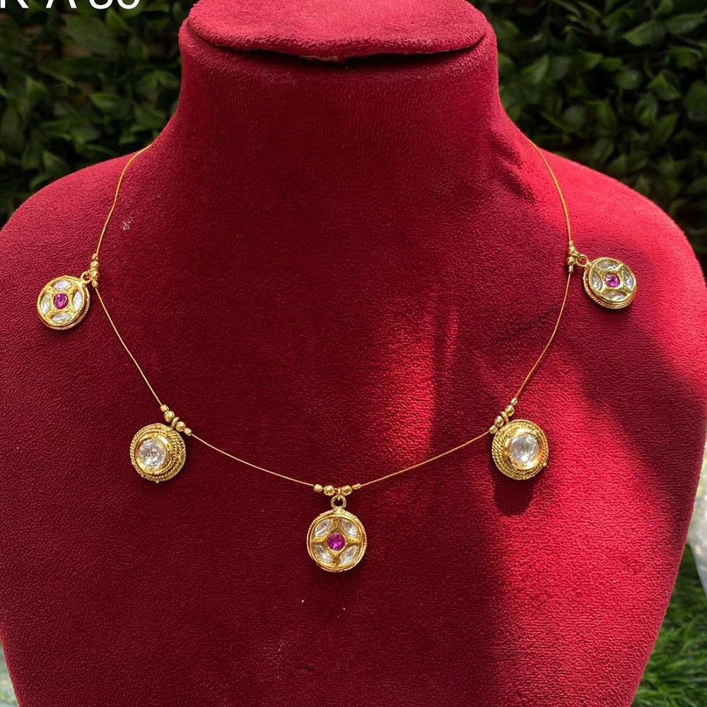 Amoliya Jewels Designer Pota Stone And Beads Necklace