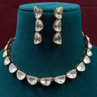 Amoliya Jewels Classic Polki Kundan Stone Choker Necklace Set For Women