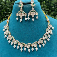 Amoliya Jewels Classic Polki Kundan Stone Choker Necklace Set For Women