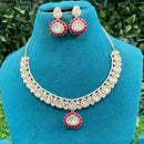 Amoliya Jewels Classic Polki Kundan Stone And Beads Necklace Set For Women
