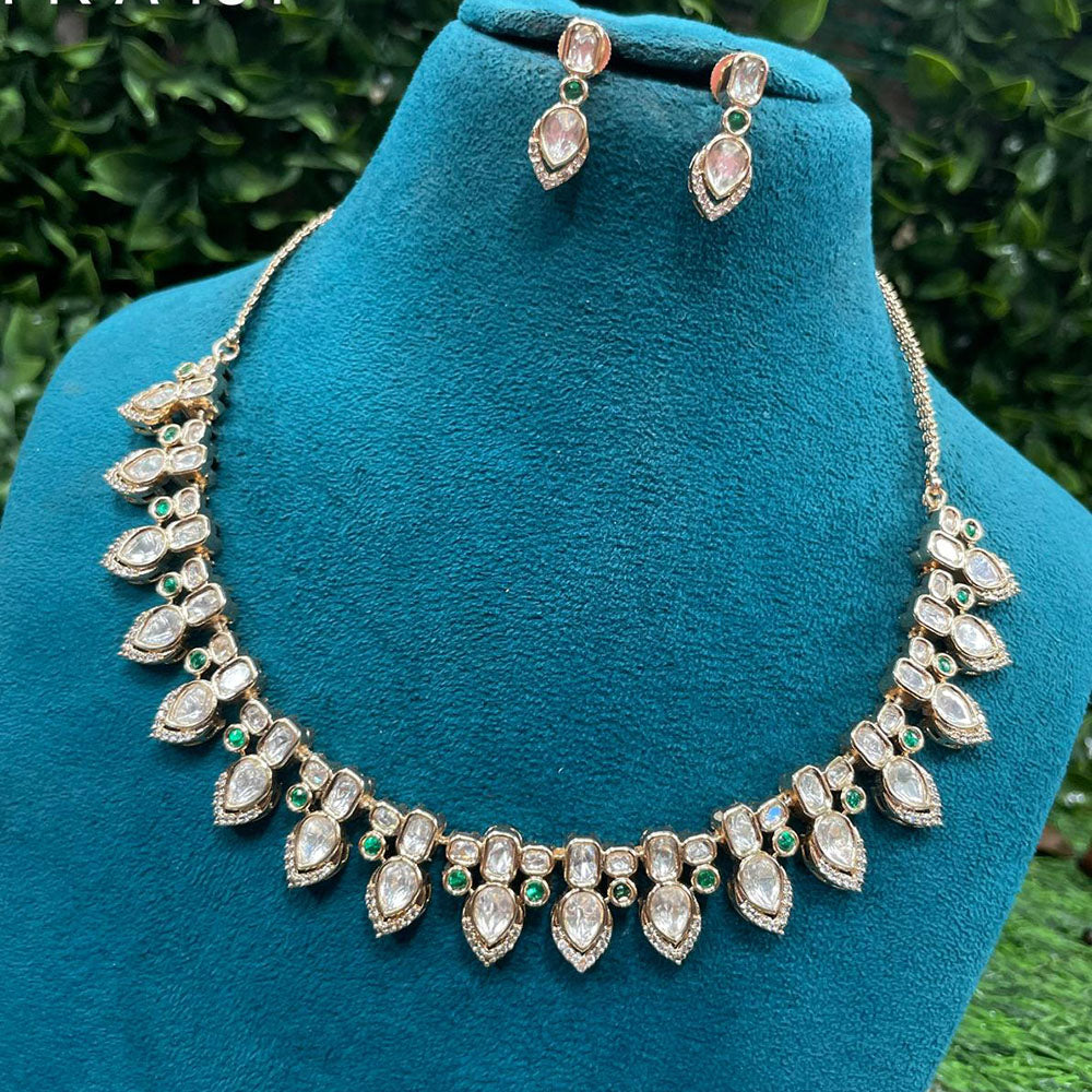 Amoliya Jewels Classic Polki Kundan Stone Necklace Set For Women