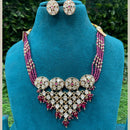 Amoliya Jewels Classic Polki Kundan Stone And Beads Necklace Set For Women