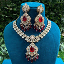 Amoliya Jewels Classic Polki Kundan Stone And Beads Necklace Set For Women