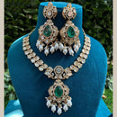 Amoliya Jewels Classic Polki Kundan Stone And Beads Necklace Set For Women