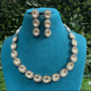 Amoliya Jewels 2 Tone Plated Kundan And Austrian Stone Traditional Necklace Set