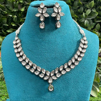 Amoliya Jewels Classic Polki Kundan Stone Necklace Set For Women