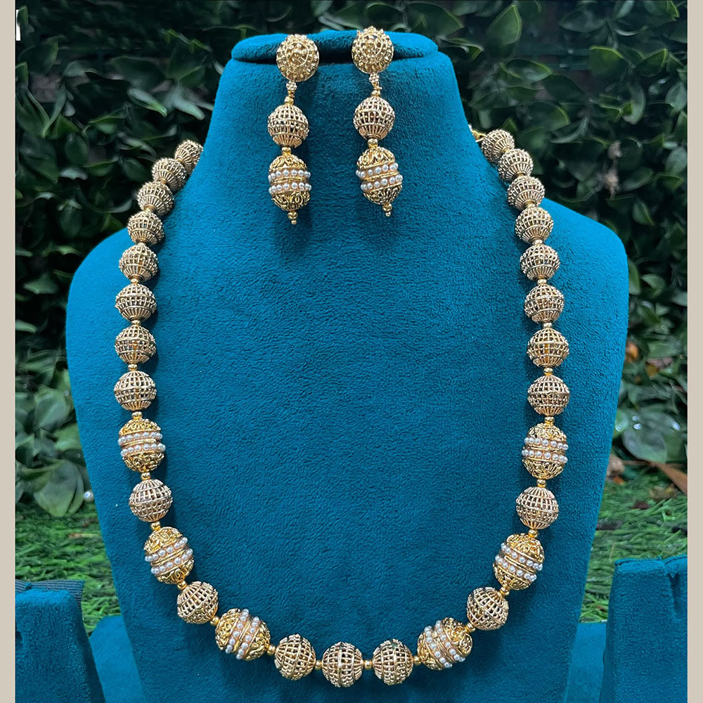 Amoliya Jewels Premium Beads Long Necklace Set 