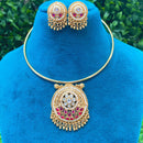 Amoliya Jewels Royal Pota Stone And Pearl Designer Necklace Set