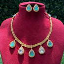 Amoliya Jewels Royal Pota Stone Choker Necklace Set
