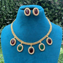 Amoliya Jewels Royal Pota Stone Choker Necklace Set