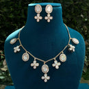 Amoliya Jewels Classic Polki Kundan Stone Necklace Set For Women