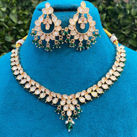 Amoliya Jewels Classic Polki Kundan Stone And Pearl Necklace Set For Women