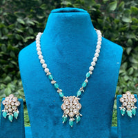 Amoliya Jewels Classic Polki Kundan Stone And Pearl Necklace Set For Women