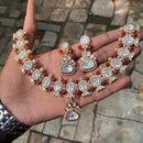 Amoliya Jewels Classic Polki Kundan Stone Necklace Set For Women