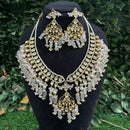 Amoliya Jewels Classic Polki Kundan Stone And Pearl Necklace Set For Women