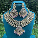 Amoliya Jewels Classic Polki Kundan Stone And Pearl Necklace Set For Women