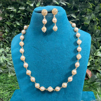 Amoliya Jewels Classic Kundan Stone And Beads Necklace Set For Women