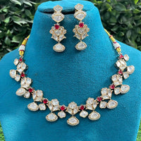 Amoliya Jewels Statement Kundan Stone Choker Necklace Set for Women