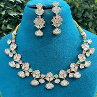 Amoliya Jewels Statement Kundan Stone Choker Necklace Set for Women