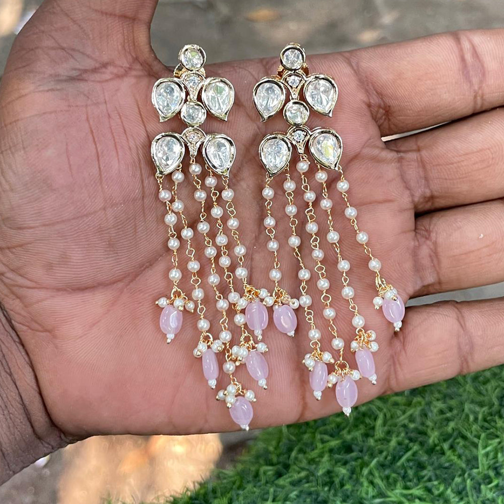 Amoliya Jewels Elegant Polki Kundan Stone Ethnic And Dangler Earrings